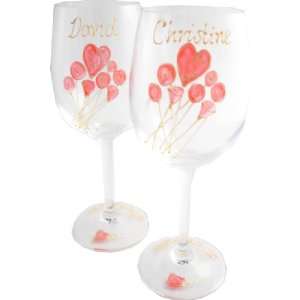  Personalised 40th Wedding Anniversary Wine Glasses Pair 