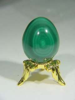 BUTW Ziare Malachite Mini Egg with Stand Lapidary Carving 9226B  