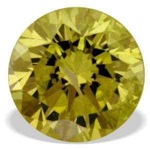    0.18 Ct Natural Canary Yellow Round Cut Loose Diamond: Jewelry