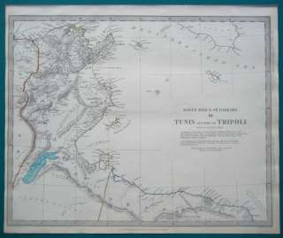 NORTH AFRICA BARBARY TUNIS TRIPOLI SDUK MAP 1836  