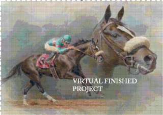 Zenyatta 1 Cross Stitch Pattern Race Horses TBB  