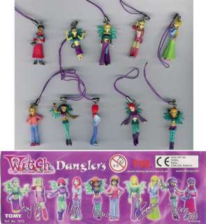 RARE Italian SET 10 Figures W.I.T.C.H. DISNEY WITCH With Dangler 