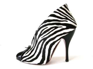 NEW $1725 ALAIA ZEBRA PRINT PONY HAIR SHOES ANKLE BOOTS 38   8  