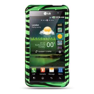 Hard Cover Green Zebra Design Snap on Case For ATT LG Thrill 4G 