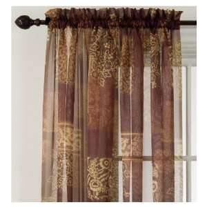  Style Selections 63L Chocolate Elena Window Sheer 