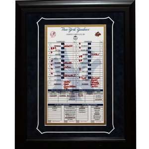2009 Yankees Opening Day Replica Line Up Card Framed Collage  