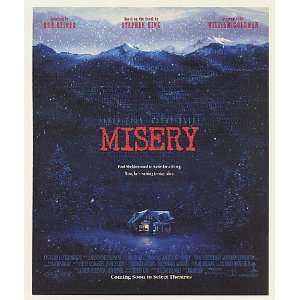  1990 Stephen King Misery Movie Promo Print Ad (Movie 