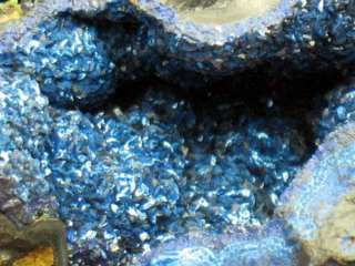 323g,Royal Blue Azurite Geode w/Malachite Balls group o  