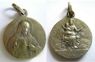 MEDAILLE SACRE COEUR, SCAPULAIRE VIRGO CARMELI Médaille religieuse 
