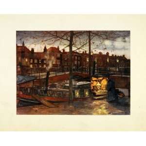   Cake Delivery Boat Canal Barge   Original Color Print: Home & Kitchen