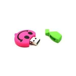  8GB Smiling Head Shaped Cartoon USB Flash Drive Pink 