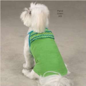  XXS East Side Collection Parrot Green Ruffles & Dots Dog 