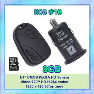   Car Keys Micro Camera Aerial Photography H.264 1280x720 Cam+8GB  