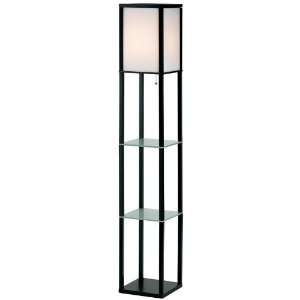  Berk Shelf Floor Lamp, 64.5Hx10.5SQ, BLACK