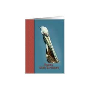  66th Birthday Card with Brown Pelican and Flowers Card 