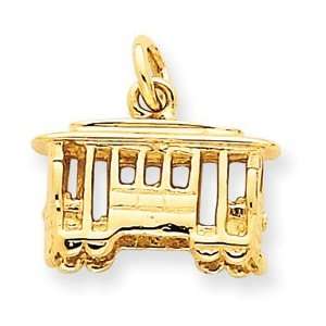  14k Cable Car Charm   Measures 15.5x16mm   JewelryWeb 