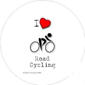  I Love Road Cycling 2.25 inch (6cm) Square Sticker Pack of 