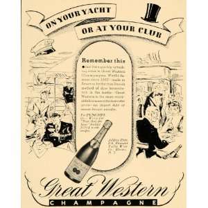  1935 Ad Pleasant Valley Wine Great Western Champagne Yacht 