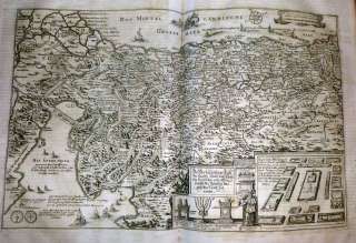 1670 ENDTER German Bible Superb Plates + 4 Rare Maps Visscher, Braun 