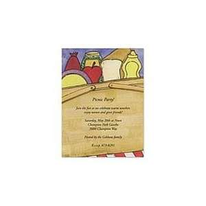 Picnic Basket Invitation Beach and Pool Party Invitations