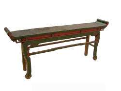 Vintage Chinese Green Red Altar Table s1718  