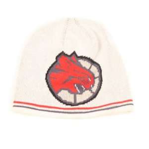   White Digital Logo Knit Beanie Hat (Uncuffed): Sports & Outdoors