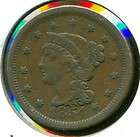 1854 BRAIDED HAIR LARGE CENT   XF   PERFECT CHOC BROWN