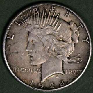 1928 Peace Silver Dollar VAM 2 RARE DATE Great Color Original Patina 
