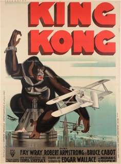 ORIGINAL VINTAGE KING KONG FRENCH FIRST EDITION POSTER EXTREMELY RARE 
