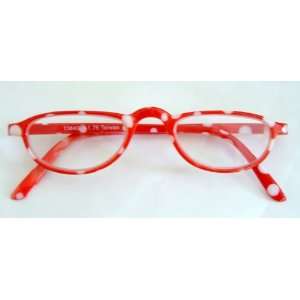  Zoom (D140) Red With White Polka Dots Reading Glasses, +1 