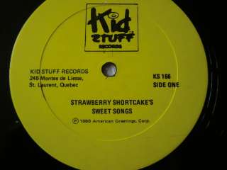 1980 STRAWBERRY SHORTCAKE SWEET SONGS ALBUM RECORD  