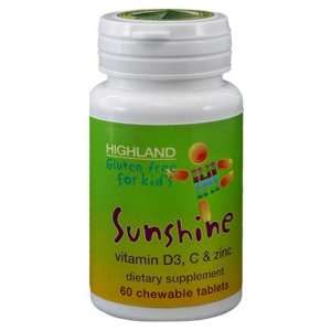  Sunshine for Kids Vitamins D3 C and Zinc   60   Chewable 