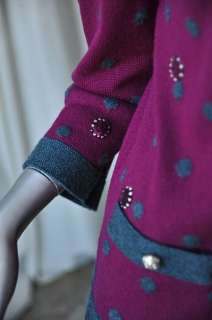 CHANEL 08A*CASHMERE* Jeweled Cardigan Sweater Jacket 42  