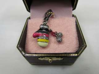 Juicy Couture Enamel Mitten Charm 4 Bracelet Keychain Necklace NIB 