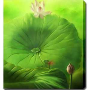  Nature Lotus Flower Giclee Canvas Oil Brush Art