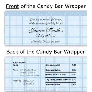  Blue Gingham Candy Wrapper: Baby