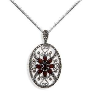   Marcasite Antique Filigree Sterling Silver   Pendant Only: Jewelry