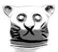 Sterling Silver Cat Face Head European Bead Charm for B