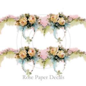 Vintage Shabby Boutique Yellow Rose Border Chic 8 Decal  