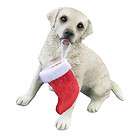 CHRISTMAS ORNAMENT YELLOW LABRADOR RETRIEVER DOG STATUE FIGURINE 