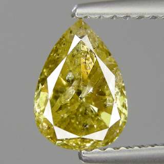 11cts Pear Greenish Yellow Natural Loose Diamond  