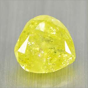   Untreated Valentines Heart Luster Lemon Yellow Natural Loose Diamond