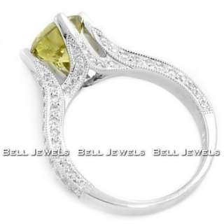 53ct VS1 CANARY YELLOW DIAMOND ENGAGEMENT RING 18K WHITE GOLD 
