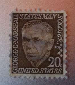 GEORGE C MARSHALL STATESMAN SOLDIER 20 CENT STAMP  