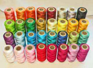 30 Rayon Embroidery Thread Spools. 450 Yard each colour  