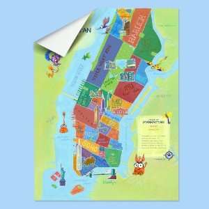   World Maps Wall Cling, Manhattan Patchwork Map