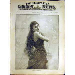  1894 Seraphine Bisson Portrait Lady Fine Art Old Print 