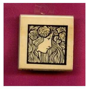    Serene Rubber Stamp on 2 X 2 Wood Block Arts, Crafts & Sewing