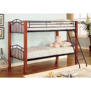   Home 2248 Elk City Twin/Twin Wood and Metal Bunk Bed in Black: Baby