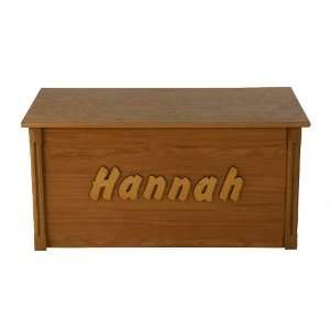    Oak Toybox with Wooden Letters in Brush Font